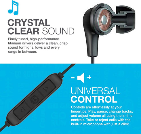 JLab JBuds Pro Bluetooth Wireless Signature Earbuds, Black, Titanium 10mm Drivers, 10-Hour Battery Life, Music Controls, Noise Isolation, Bluetoot...