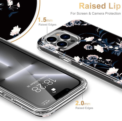 Esdot for iPhone 13 Pro Max Case with Built-in Screen Protector,Military Grade Cover with Fashion Designs for Women Girls,Protective Phone Case 6....