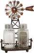Ebros 6.5"Tall Rustic Country Farm Agricultural Windmill Outpost Salt And Pepper Shakers Holder Display Stand Set Western Kitchen Dining Home Deco...