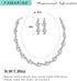 FAMARINE Silver Bridal Jewelry Set, Clear Crystal Wedding Drop Earrings Necklace for Bride Bridesmaid...