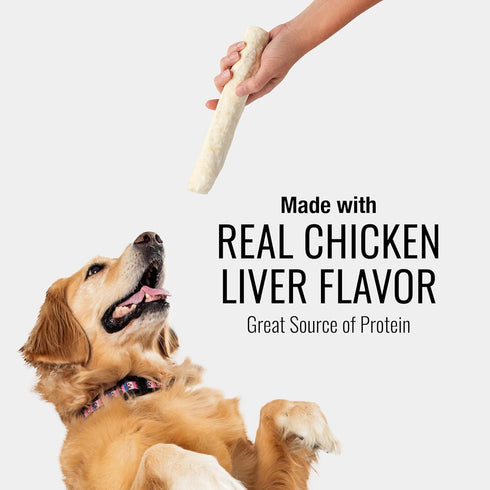 Good ‘n’ Fit Rolls Made with Real Chicken Liver Flavor, 2 Large Rolls, Treat Your Dog to Long-Lasting and Highly Digestible Rawhide Chews...