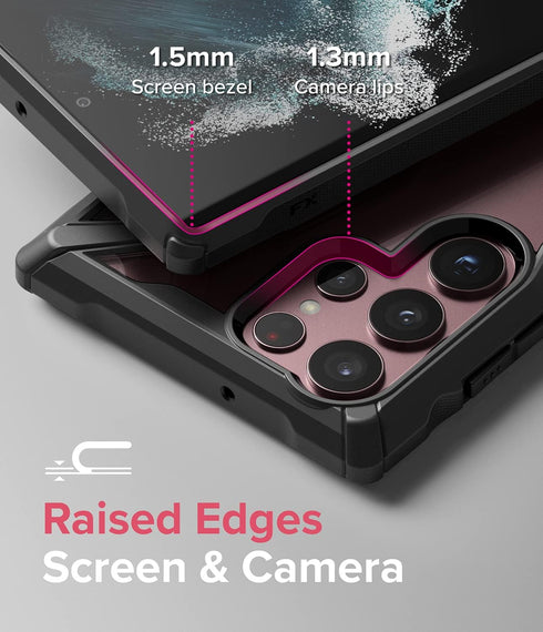 Ringke Fusion-X Compatible with Samsung Galaxy S22 Ultra 5G Case (2022), Clear Hard Back with Shockproof Enhanced Side Protective Bumper Phone Cov...