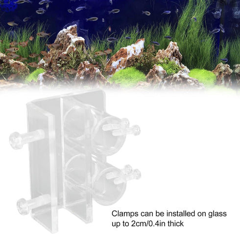 Pssopp Aquarium Water Pipe Clamp Acrylic Aquarium Pipe Clip Clamp Holder Transparent Fish Hose Fix Clip for Aquarium in Out Pipe Double Hole 20mm/...
