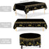 Aneco 2 Pack Black Gold Happy Birthday Tablecloths Party Table Cloth Covers Table Covers for Party Decorations Wedding Supplies, 108 x 54 Inches...