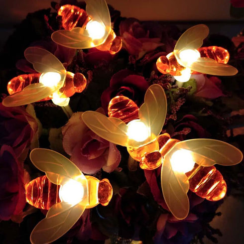 Honeybee Fairy String Lights,40 LED 14Ft Honeybee Battery Power Led String Lights for Party,Wedding,Xmas,Decoration,Gardens,Patios...