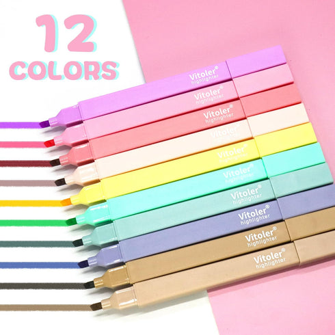 Vitoler Aesthetic Cute Highlighters Bible Pastel Highlighters,10Pcs Rainbow Color Bible Highlighters No Bleed with Soft Chisel Tip,Pastel Highligh...