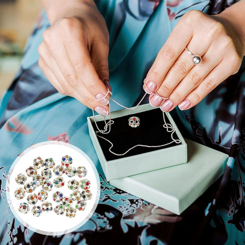 STOBOK 90pcs DIY Garland Bead DIY Beads Handcraft Beads Crystal Beads Spacers Beads Charms Bracelet Making Supplies DIY Jewelry Beads Diamond Bead...