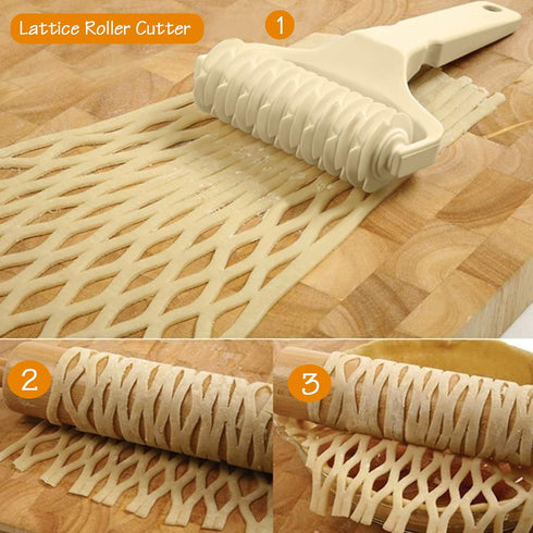 Lattice Roller Cutter, Pie Pizza Cookie Dough Roller Lattice Household Baking Pastry Tools(Plastic lattice cutter)...