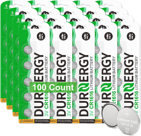 CR1616 3V Lithium Battery 100 Pack, Key Fob Battery CR1616 Lithium Coin Cell, CR1616 Watch Battery...