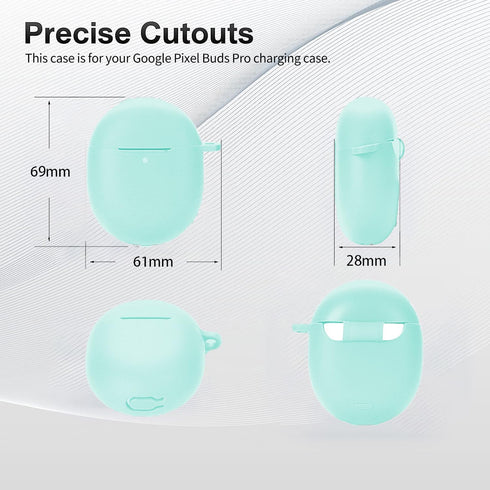 for Google Pixel Buds Pro Case Cover 2022 with Cleaner Kit, Soft Silicone Shockproof Protective Case Skin with Carabiner for Google Pixel Pro Case...