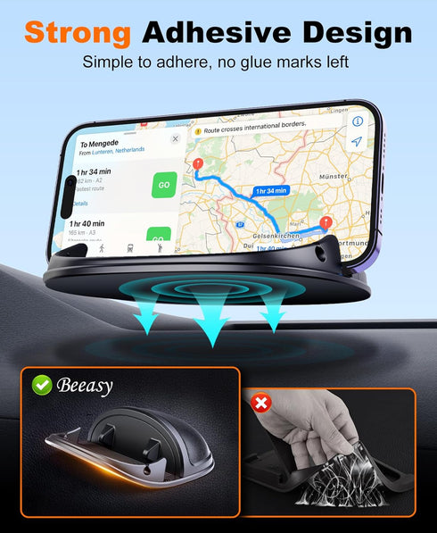 Beeasy Car Phone Holder, Dashboard Phone Holder for Car Anti-Slip Silicone Car Pad Phone Mount, Hands Free Phone Stand Compatible with iPhone, Sam...
