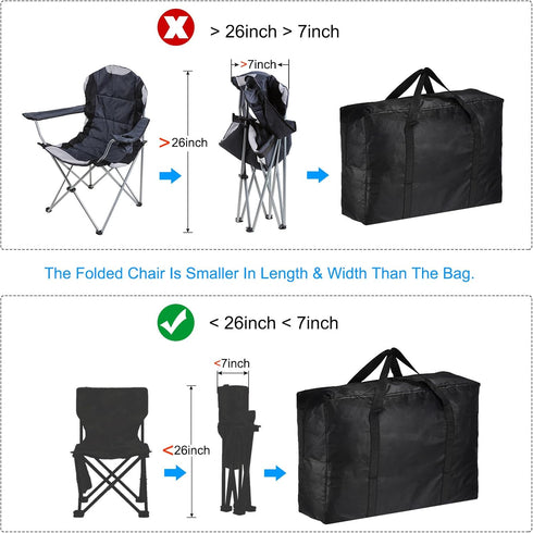 PATIKIL 26" Camp Chair Replacement Bag, Oversize Storage Duffle Bag Waterproof Moving Bag with Zipper Foldable Canvas Tote Bag for Travel Camping,...