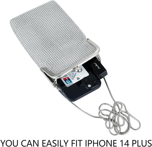 Evening Handbags Clutch Purses for Women Metal mesh Small Crossbody Bag Cell Phone Purse Wallet...