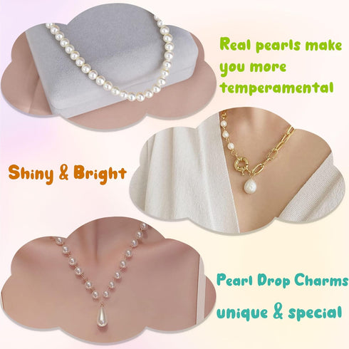 LET'S BEADING Flat Round Clay Beads Kit with Pearl Beads Letter Beads Enamel Charms Fruit Beads Tassels Copper Wires Jewelry Findings for Bracelet...