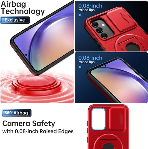 FUNMIKO for Samsung Galaxy S20 FE Case with Sliding Camera Lens Cover and Glass Screen Protector - Magnetic Kickstand - Shockproof Protective Phon...