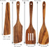 Wooden Spatula for Cooking, Teak Spatulas for Kitchen Use - Wooden Cooking Utensils Set of 4 including Paddle, Turner, Slotted Spurtle and Wood Sc...