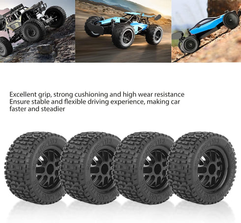 RC Tires, Replacement Plastic Frames 4Pcs Universal RC Wheel Strong Strong Cushioning Excellent Grip for Car Models...