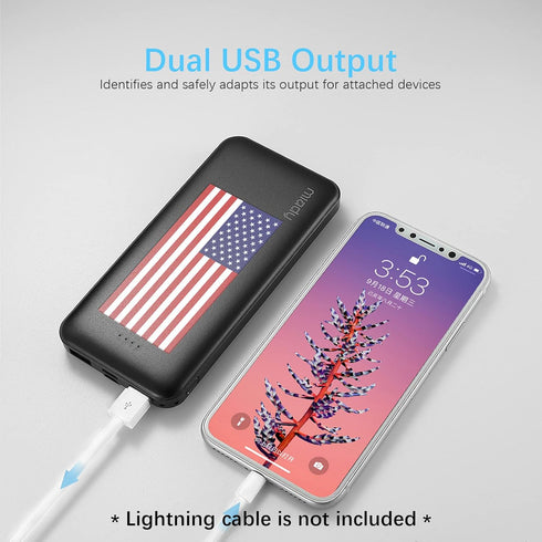 Miady 2-Pack 10000mAh Dual USB Portable Charger, USB-C Fast Charging Power Bank, Backup Charger for iPhone 15/14/13, Galaxy S23/22, Pixel and etc ...