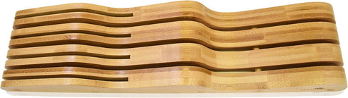ROYALHOUSE Bamboo Knife Block Holder, In-Drawer Knife Drawer Organizer,Knife Block without Knives, Fit for 7 Knives, Perfect for Home and Chefs, G...
