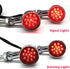 MISS MOLY Chrome Motorcycle LED Turn Signals RED Light Brake Running Tail Light Bullet...