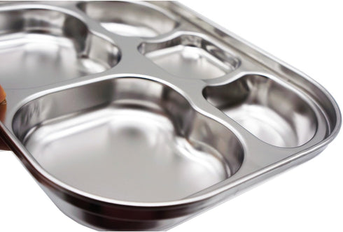 Korean Stainless Steel Divided Plates by KS&E, Little Kids Toddlers Babies small Tray, BPA Free, Diet Food Control, Compact Serving Platter, Snack...