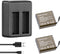 AKASO 2 x 1050mAh Rechargeable Action Camera Battery with USB Dual Charger for AKASO EK7000/EK7000 Pro/Brave 4 Action Camera...