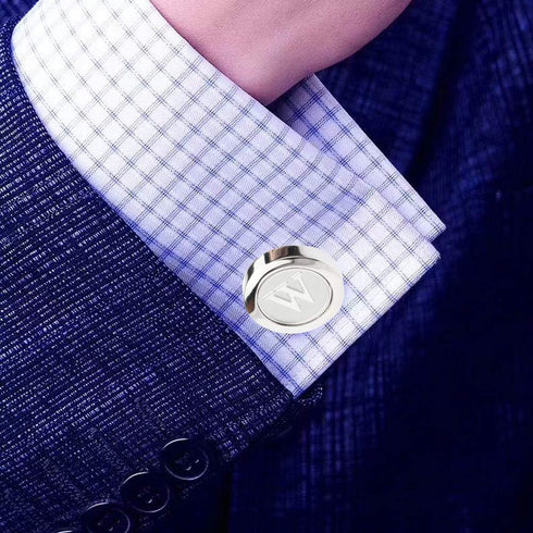 Mens Cufflinks and Studs Tuxedo Shirts Business Wedding Initials Alphabet A-Z Gift Set...