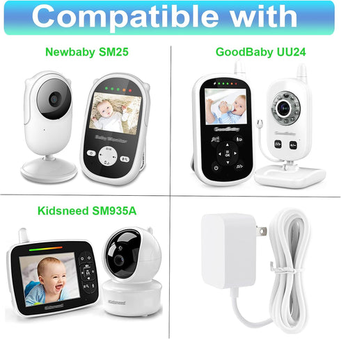 LEFXMOPHY UU24RX Charger for GoodBaby UU24TX UU24 SM35PTZ / Newbaby SM25RX SM25TX SM25 / Kidsneed SM935A Baby Camera Monitor 5V EP04-050070WXLZ Re...