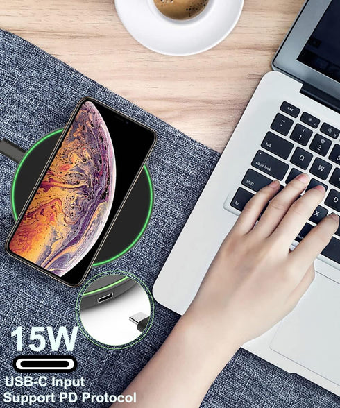 Wireless Charger for Samsung Galaxy S24/S24+/S24 Ultra/S23/S23+/S22/S22+/S21/S21+/S20/S20+/S10/S10+/S9/S8/S7/Note 20/Note 10, Wireless Charging Pa...