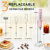 YUSWKO Pink Handheld Milk Frother Wand with Stand for Coffee, Rechargeable Electric Whisk with 3 Heads 3 Speeds Drink Mixer Coffee Frother For Lat...