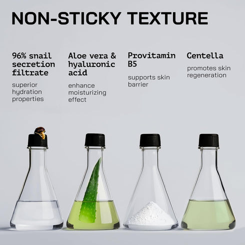 Snail Mucin Serum - Advanced Snail 96 Mucin Power Essence with Hyaluronic Acid & Centella - Skin Repair Hydrating & Moisturising Face Serum for Wo...