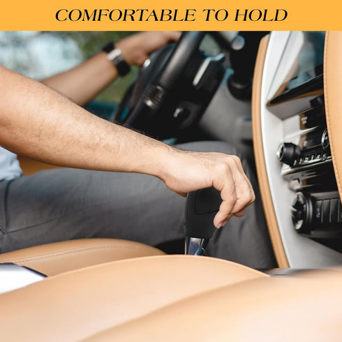 2 Pcs Black Fashionable Gear Shift Knob Covers for Most Cars, Comfortable Waterproof Sweat-proof Silicone Gear Lever Cover, Anti-Slip Protective C...