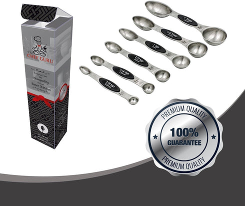 1/8, 1/4, 1/2 tsp, 1 tsp, 1/2, 1 Tbls, 18/10 (304) Stainless Steel/Black...