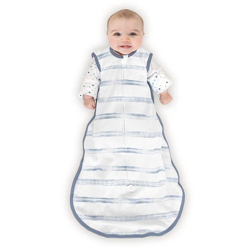 Amazing Baby Cotton Muslin Sleeping Sack, for Baby Boy or Girl, Wearable Blanket with 2-Way Zipper, Watercolor Stripes, Denim, Large (12-18 Month)...