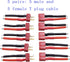 Blomiky 5 Pairs Female and Male 14AWG Silicon Wire Extention Deans T Plug Connector for RC Cars Drone Lithium Battery T Plug 5...