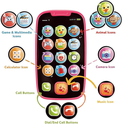 HOLA Toys for 1 Year Old Girl Gifts Baby Cell Phone, Baby Toys 12-18 Months Baby Phone Toy Lights Music Play Kids Phone for Toddlers Baby Girl Toy...