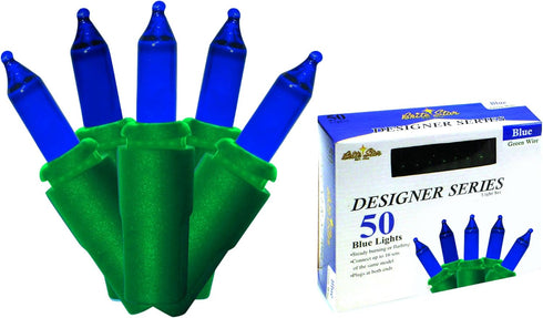 Brite Star 50 Lt Designer Series Mini Lights, Blue, Green Wire...