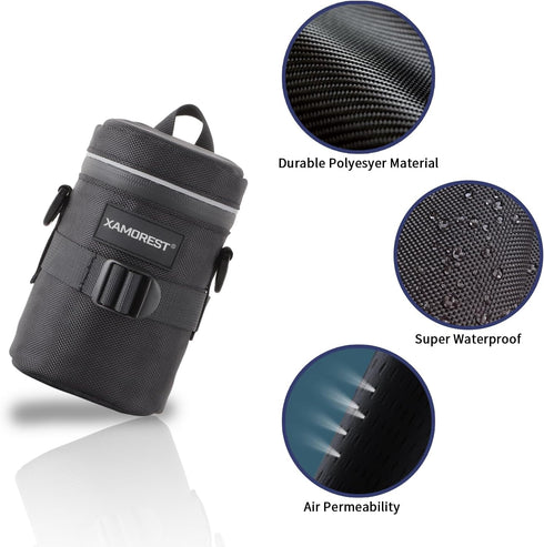 Camera Lens Case Extra Large Thick lens bag Compatible with Nikon AF-S 24-120MM/24-70MM F2.8G/85MM F1.4G Below 4.13" x 7.28"(D x L)...