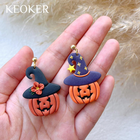 KEOKER Halloween Clay Cutters, Clay cutters for Halloween Earrings Making, 10 Shapes Halloween Clay Earrings Cutters, Halloween Polymer Clay Cutte...
