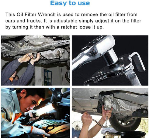 Universal Adjustable Oil Filter Wrench From 2-1/2 inch to 4.5 inch Oil Filter Wrench Tool Set With 3 Jaw...