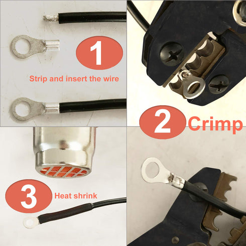 280 Pcs AWG 22-16 16-14 12-10 Ring Fork Terminals Tinned Copper Non-Insulated Electrical Wire Connectors Assortment Kit...