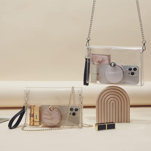 Clear Purse Stadium Approved,Small Clear Crossbody Bag for Women,See Through Handbag Clutch Shoulder Bag...