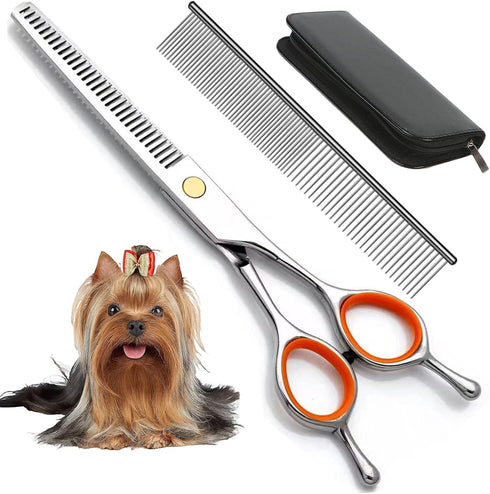 AIRY 7.5" Professional Thinning Shears Dog Grooming Blending Scissor, 20%-30% Thinning Rate Pet Grooming Thinner Blender Shears Set Includes No Tr...