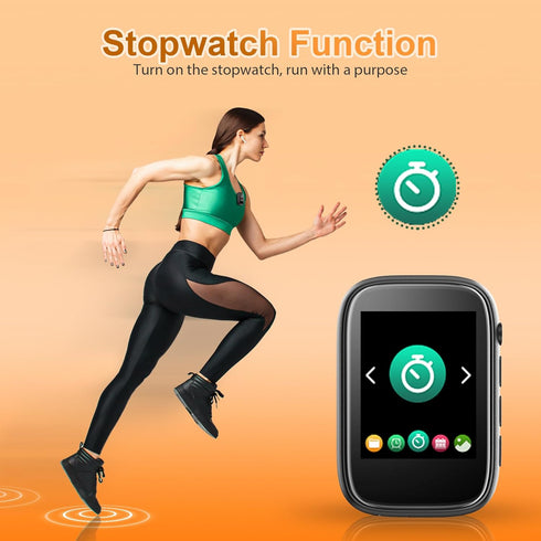 32GB Mp3 Player with Bluetooth 5.3,Portable Mp3 Mp4 Music Player with Clip,Good for Sports Support FM Radio Voice Record Built-in Micro SD Card Sl...