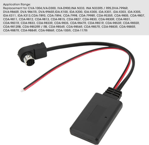 Yctze Bluetooth AUX Cable Adapter Wireless Bluetooth Module Audio Aux Adapter Cable Replacement for Alpine KCA?121B AI?NET CDA?9857 CDA?9886 CDA?1...