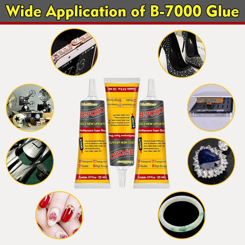 B7000 Jewelry Glue Clear for Rhinestone, 0.9 fl oz Craft Adhesive Glue with Precision Tip Multi Function Fabric Glue for Metal Stone Graduation Ph...