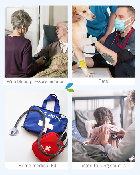 FriCARE Black Stethoscope - Single Head Stethoscopes for Nurses Home Health Use - Estetoscopio First Aid Accessories, StethoMedic Essentials, Adul...