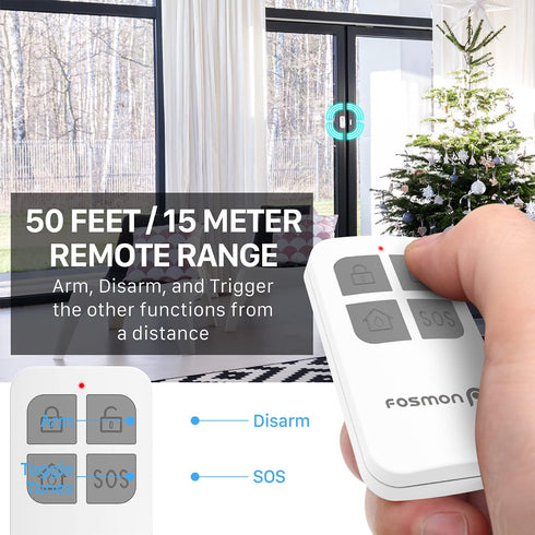 Fosmon Wireless Door Alarms for Home Security with Remote, 130dB Door and Window Alarms Sensors, (Battery-Powered), Kids Safety, Dementia Patients...