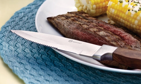 Outset QJ91 Jackson Steakhouse Knife Set, Stainless Steel, 4-Piece...