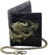 Mens 3D Dragon Vintage Luxury Leather Wallet ID Card Holder Purse w/Chain...